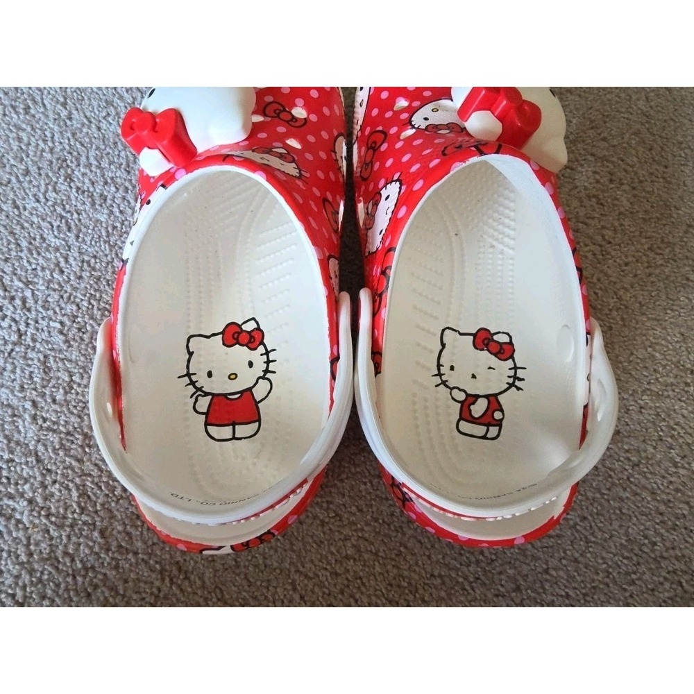 Sanrio Hello Kitty CROCS Classic Clog Women's Size 8 Men's 6 White/Red - Picture 6 of 8